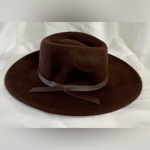 Universal Thread Wide Brim Wool Hat - Brown - Adjustable - NWT